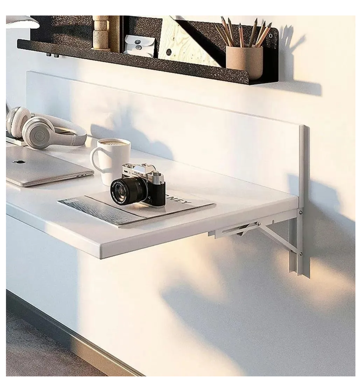 Soporte Ménsula Brazo P/repisa Belug Abatible Plegable Par Blanco