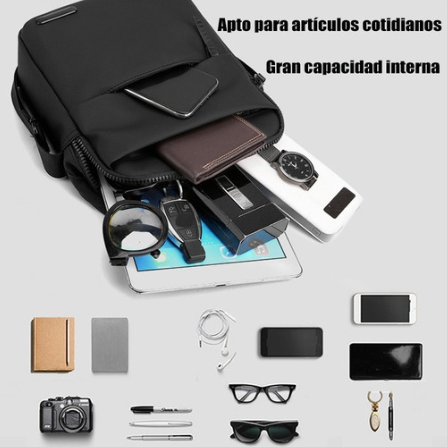 Bolso De Mensajero Bolso Casual Bolso De Hombro Para Hombre Gris