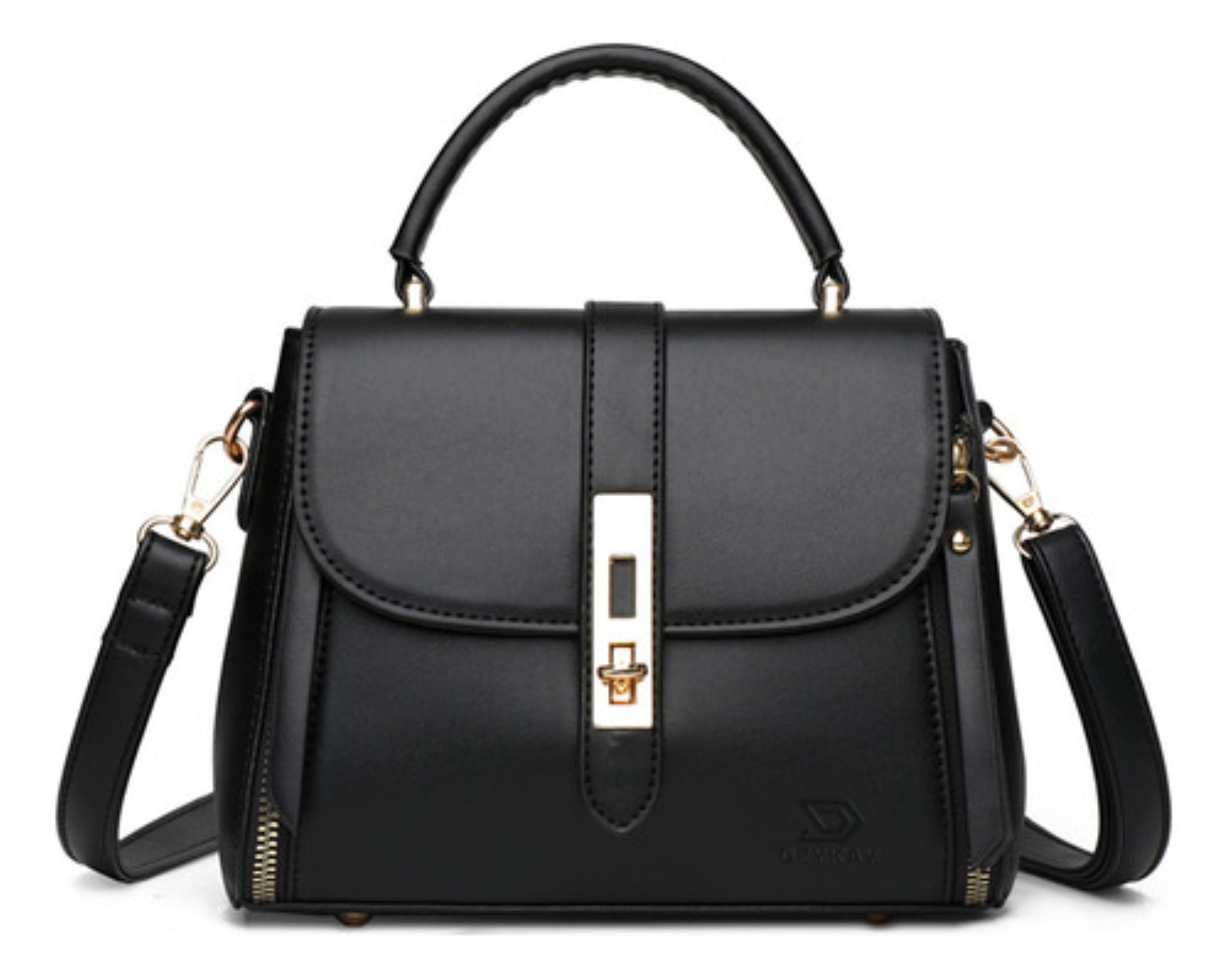 Bolso Mano Mujer Gran Capacidad Remaches De Cuero Negro