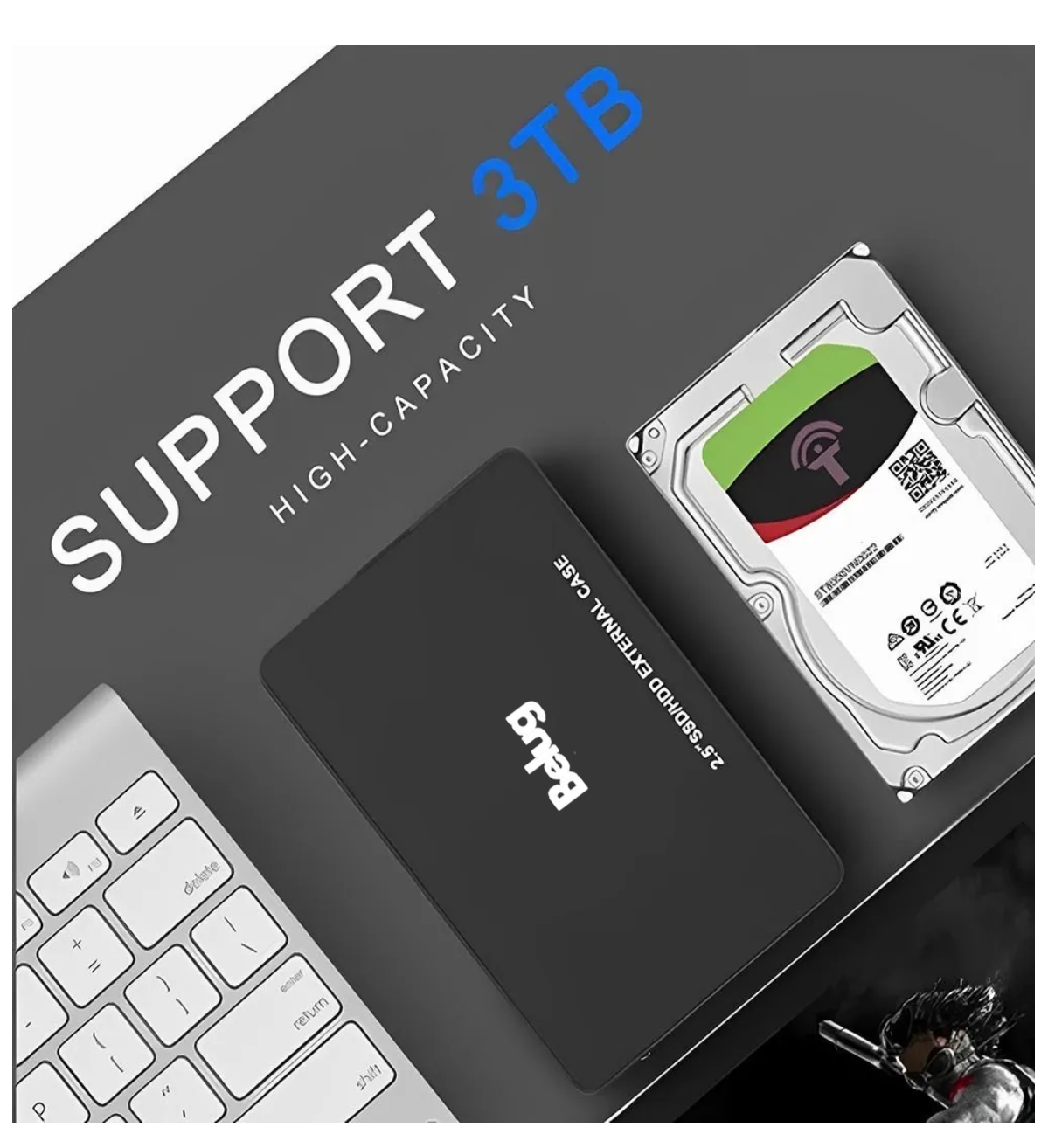 Carcasa Disco Duro Externo Case Belug Disco Duro 2,5 Usb 3.0 Negro