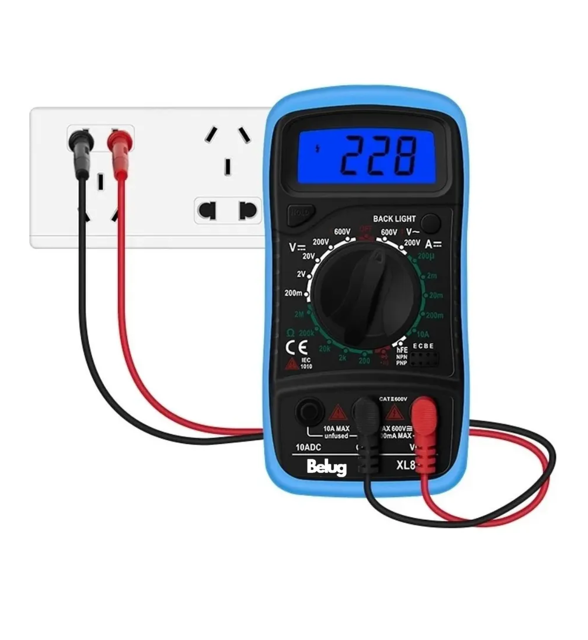 Multímetro Herramientas Lcd Digital Belug Profesional Xl830l Azul