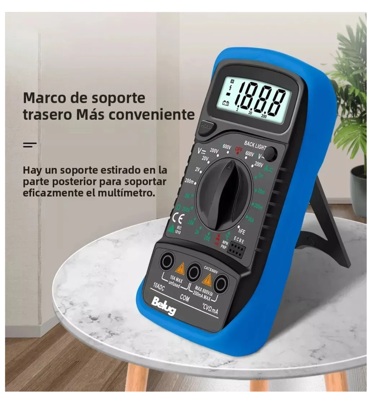 Multímetro Herramientas Lcd Digital Belug Profesional Xl830l Azul