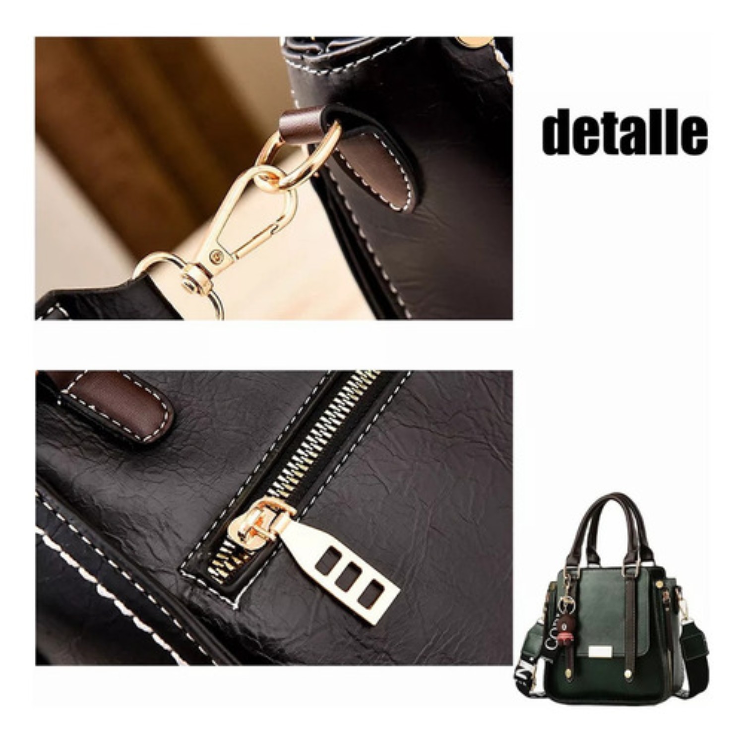 Bolsos Bandolera Dama De Mano Moda Crossbody Para Mujer negro 
