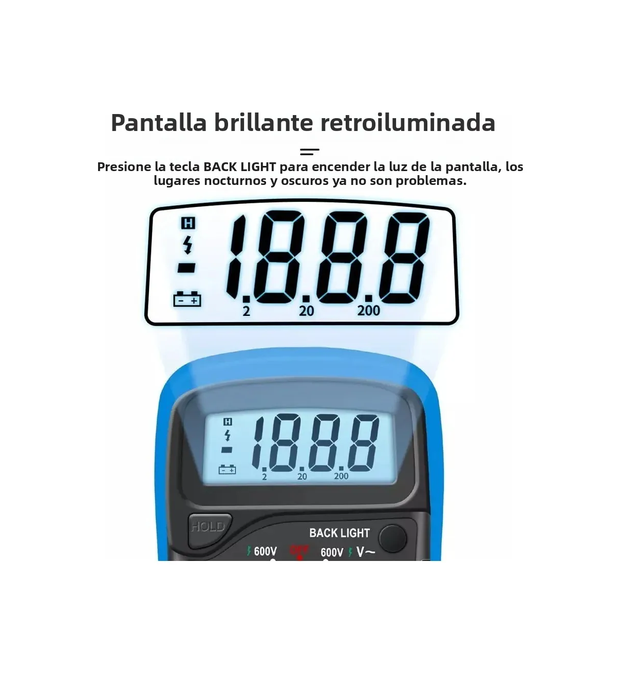 Multímetro Herramientas Lcd Digital Belug Profesional Xl830l Azul