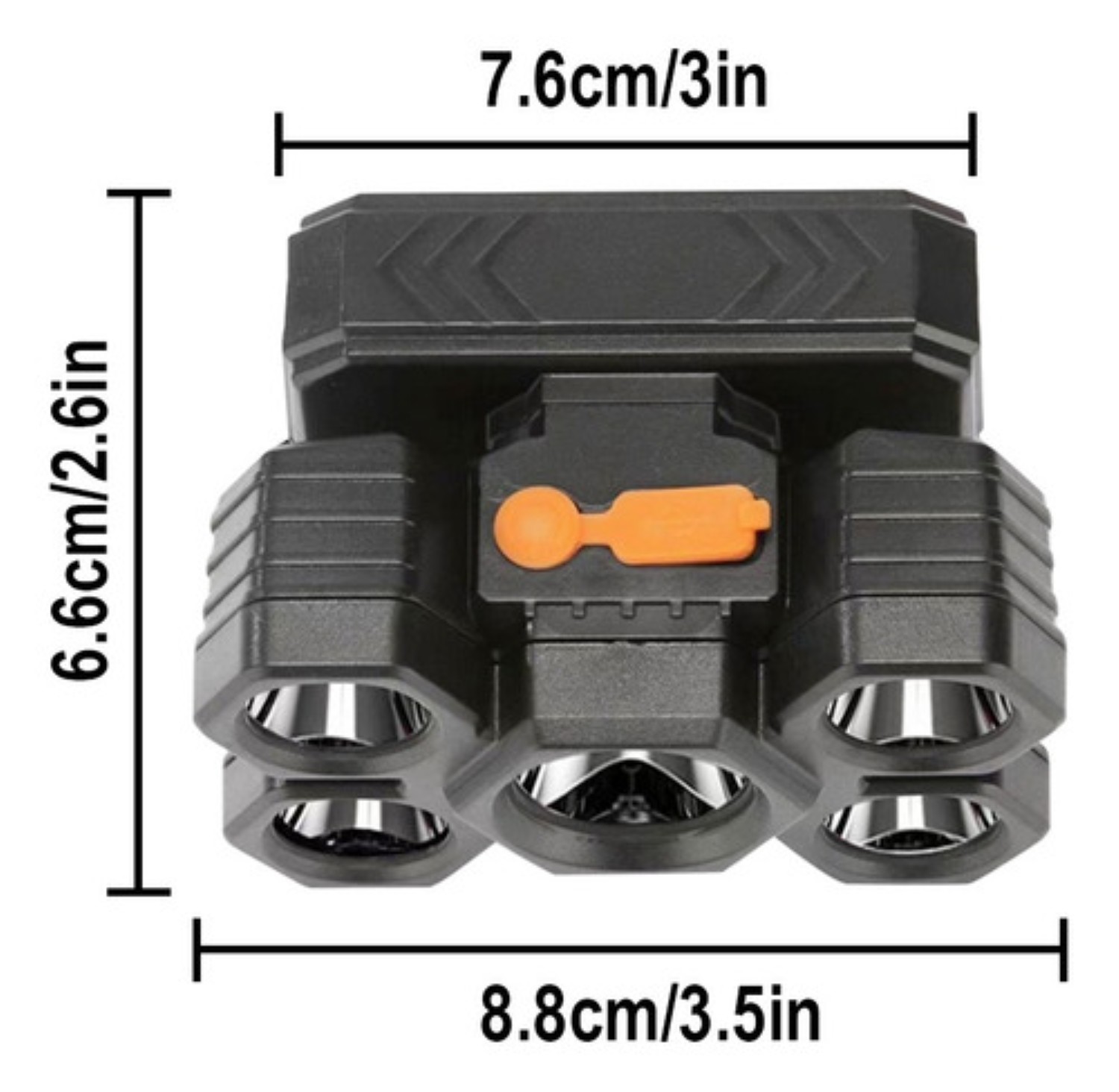 2pcs Lámpara Cabeza Recargable Usb 5 Led Lampara Minera Azul