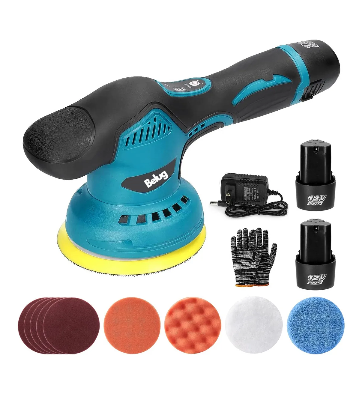 Pulidora eléctrica de mano Belug color azul/negro 380W
