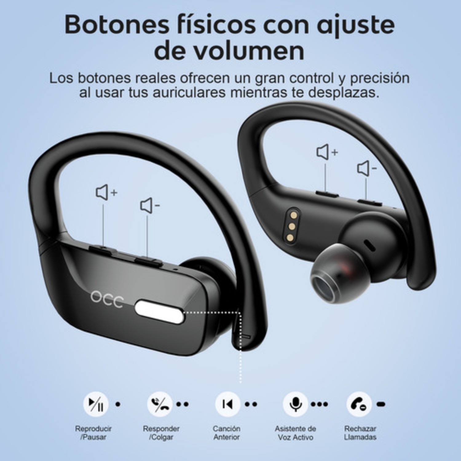 Occiam T17 Audífonos Inalámbricos Bluetooth Oreja Colgante  