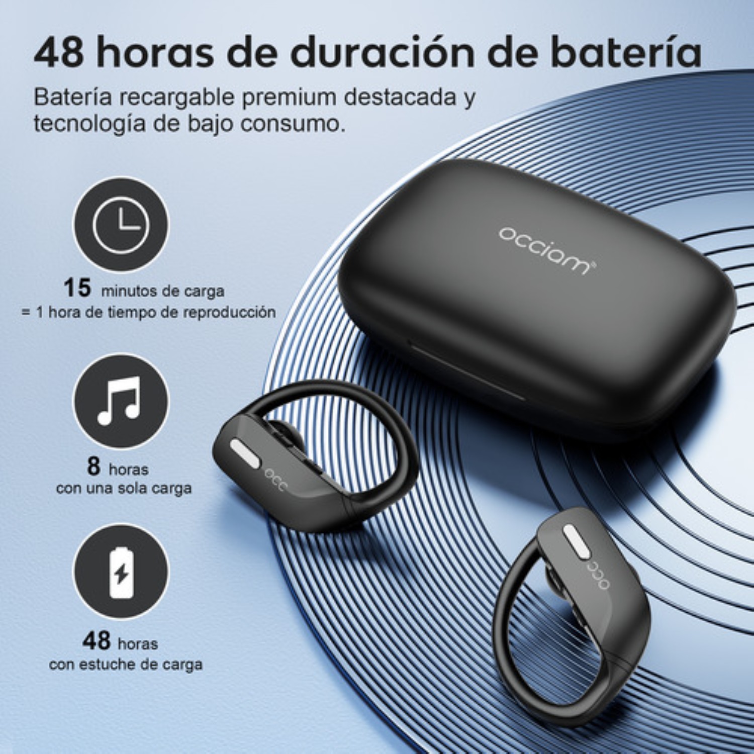Occiam T17 Audífonos Inalámbricos Bluetooth Oreja Colgante  