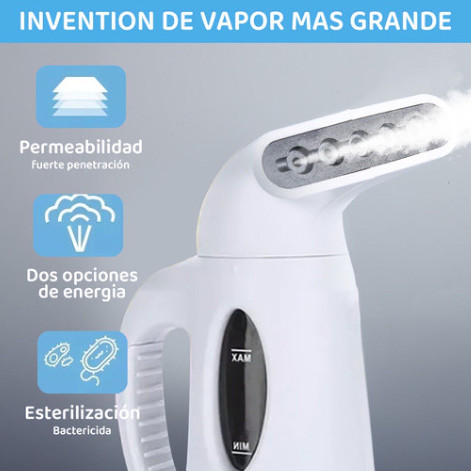 Plancha A Vapor Portátil, 120v 60hz Blanco