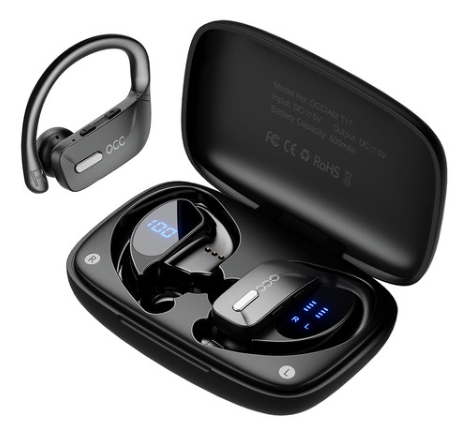 Occiam T17 Audífonos Inalámbricos Bluetooth Oreja Colgante  