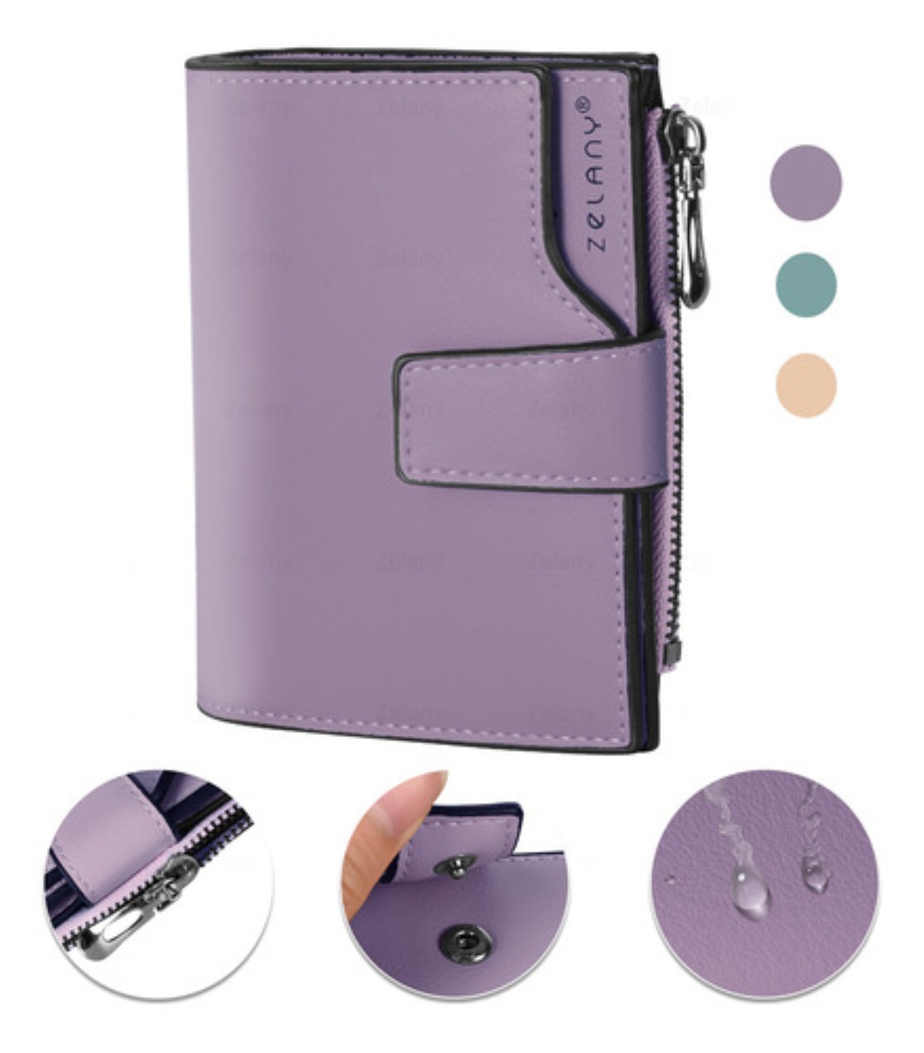 Cartera, Monedero De Dama,multifunción Color Morado
