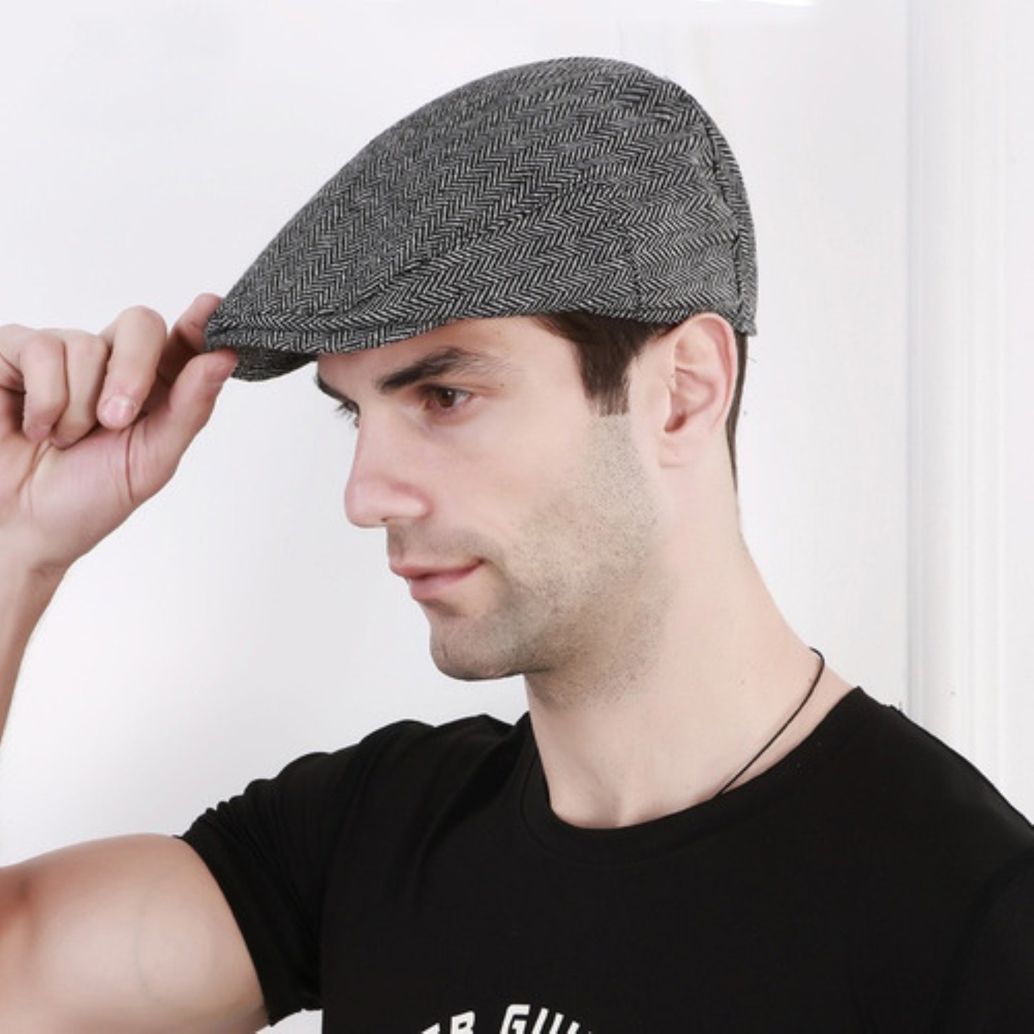 Boina Española De Paño Cerrada para Hombre gris