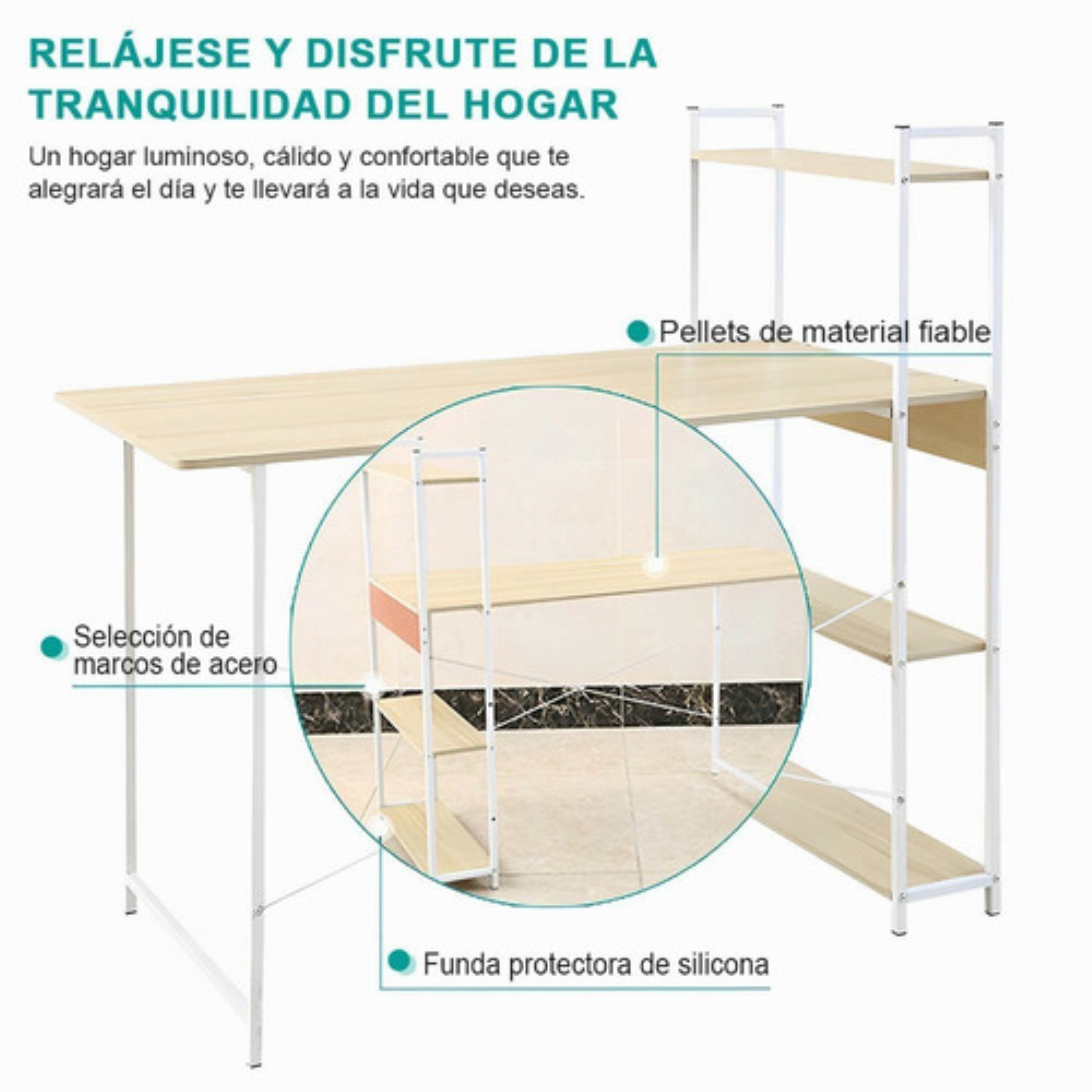 Oficina Minimalista Escritorio Mesa Para Computadora cafe