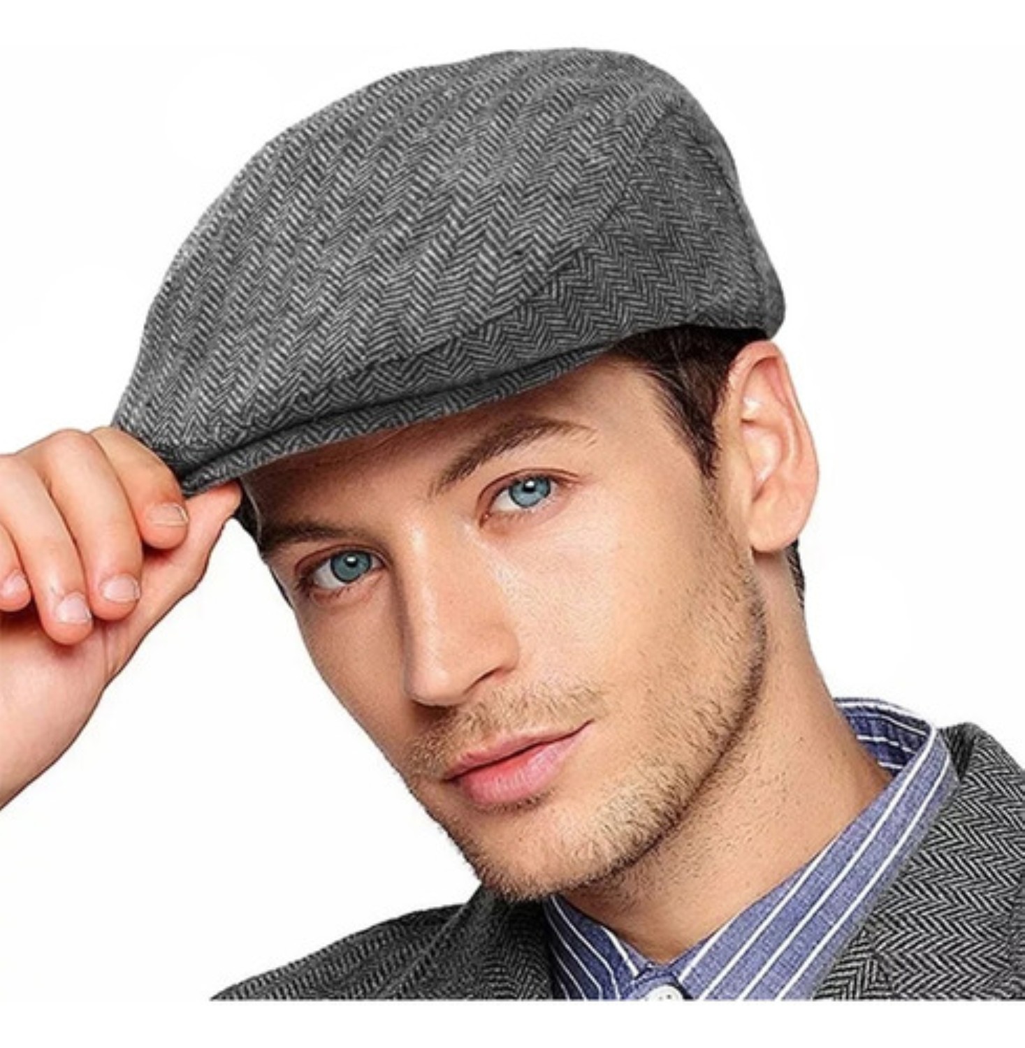 Boina Española De Paño Cerrada para Hombre gris