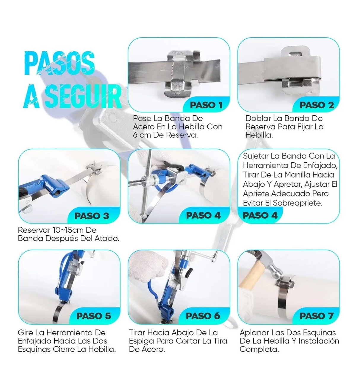 Flejadora Manual Belug Para Flejes De Acero Inoxidable Azul
