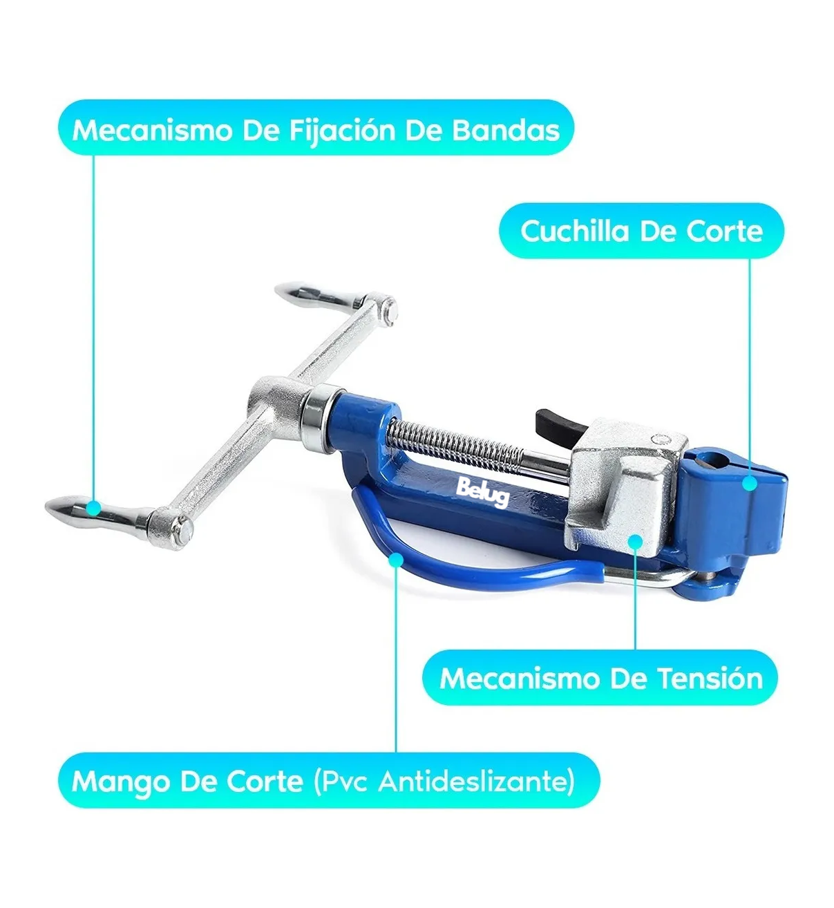 Flejadora Manual Belug Para Flejes De Acero Inoxidable Azul