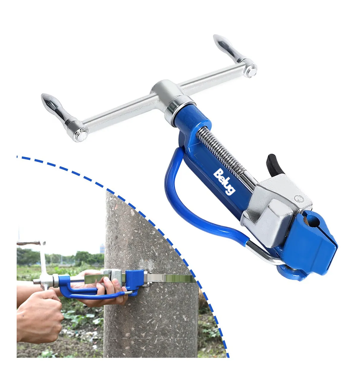 Flejadora Manual Belug Para Flejes De Acero Inoxidable Azul