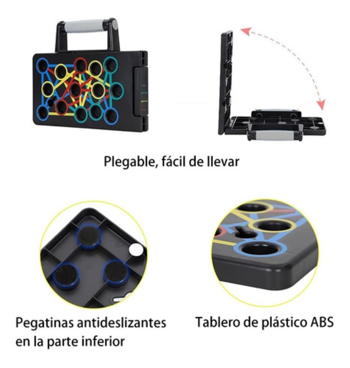 Barras Push Up Portatil Soporte Lagartijas Fitness Muscular Negro