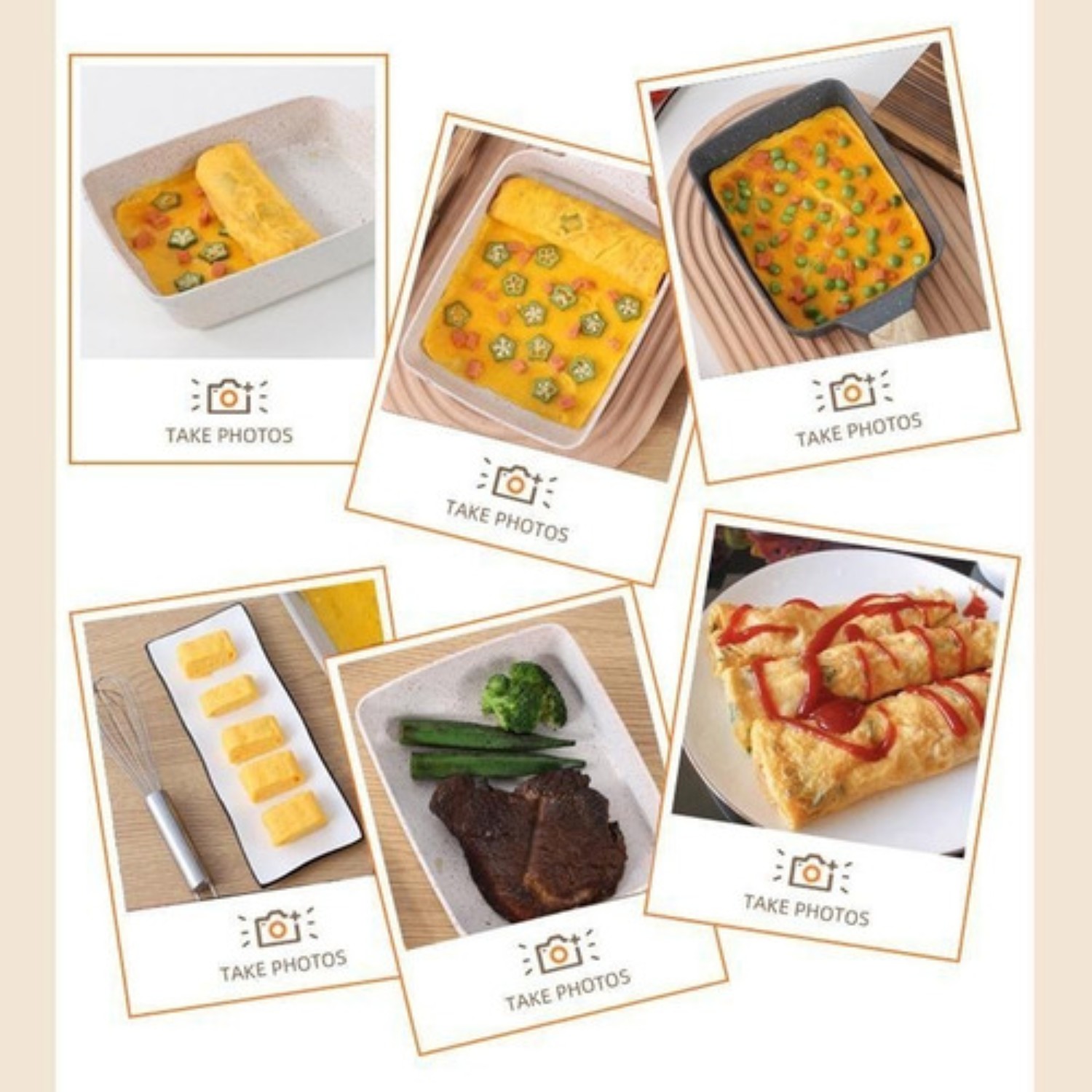 Sartén Antiadherente Sartén Grill De Mármol Set Cocina Blanco