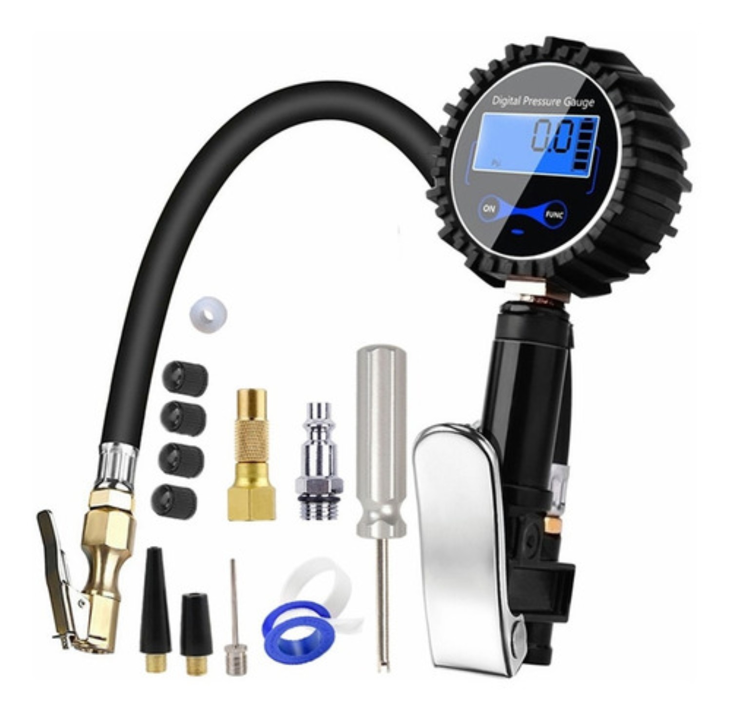 Pantalla De Barómetro Digital De Alta Precisión 0-200psi Negro
