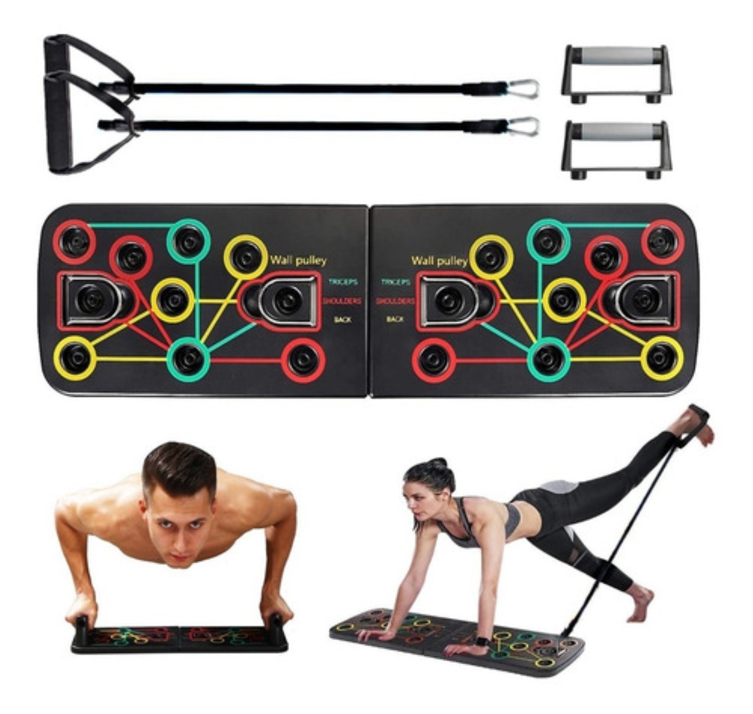Barras Push Up Portatil Soporte Lagartijas Fitness Muscular Negro