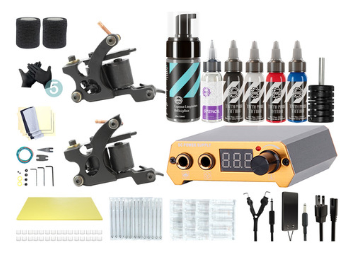 INKit Máquina De Tatuar Inalámbrica – Kit Completo Con LED, Batería 1500mAh, 10 Agujas Revo