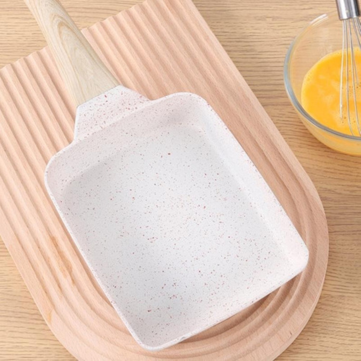 Sartén Antiadherente Sartén Grill De Mármol Set Cocina Blanco