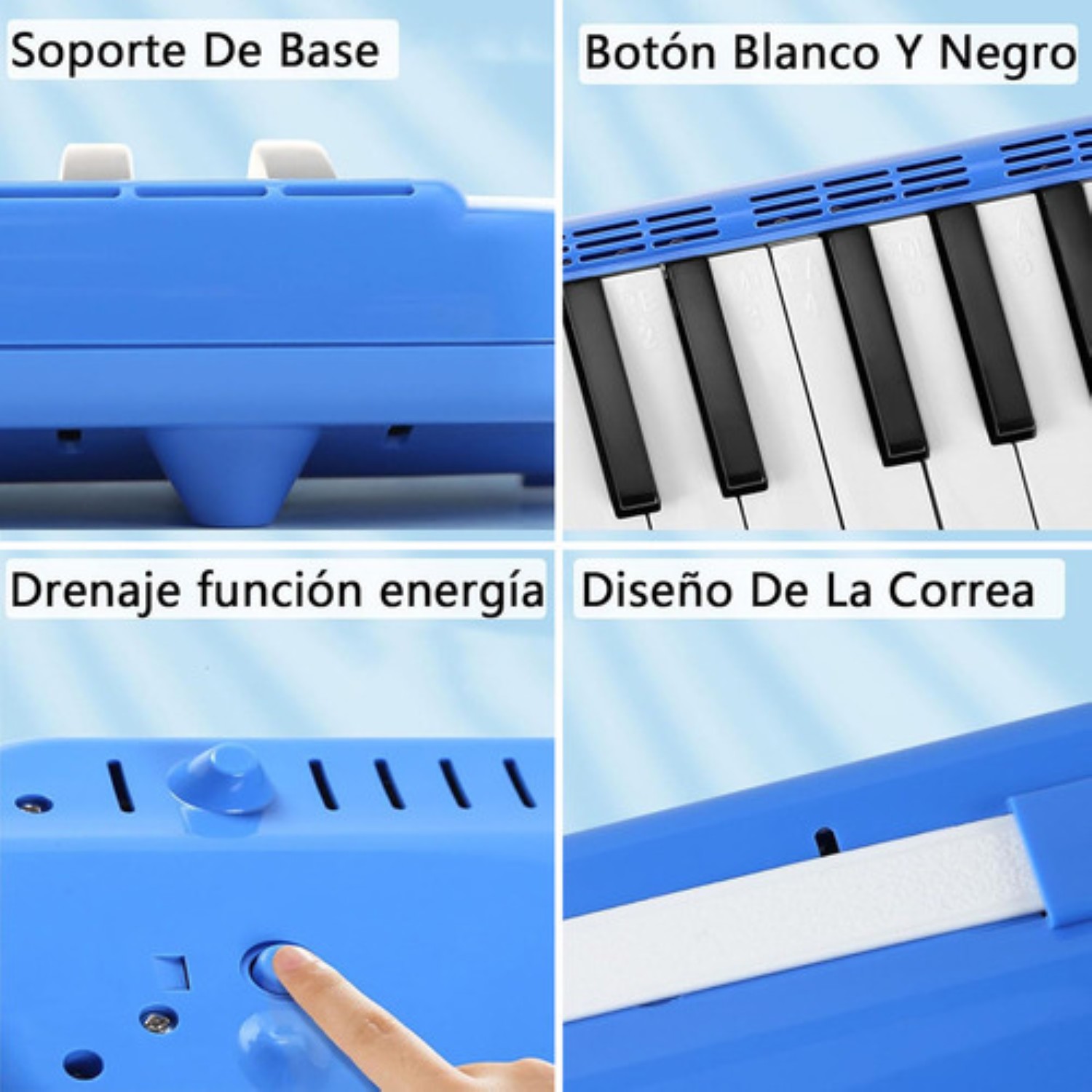Melodica Escolar 32 Teclas Con Estuche Suave azul