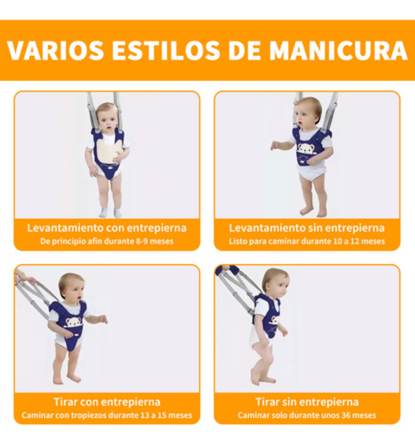 Arnés De Seguridad Para 6-36 Meses Caminar Respirable Bebes Azul Rey Oso