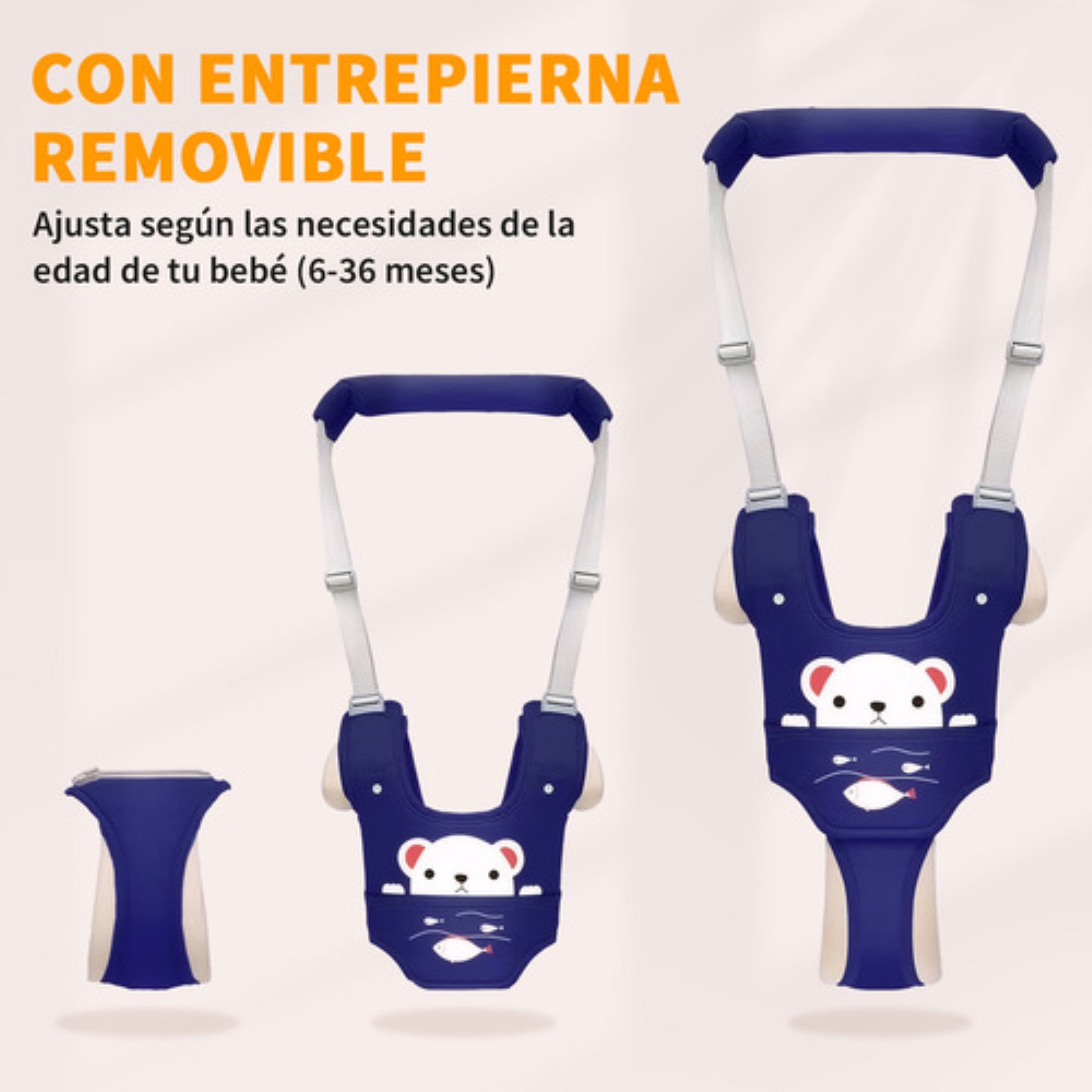Arnés De Seguridad Para 6-36 Meses Caminar Respirable Bebes Azul Rey Oso