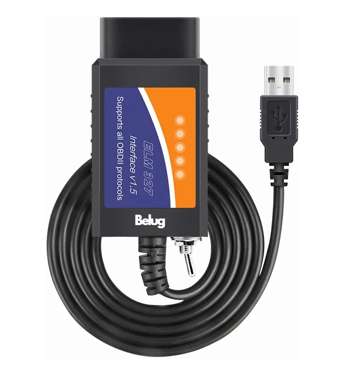 Escáner Automotriz Usb Elm327 Belug Windows Negro