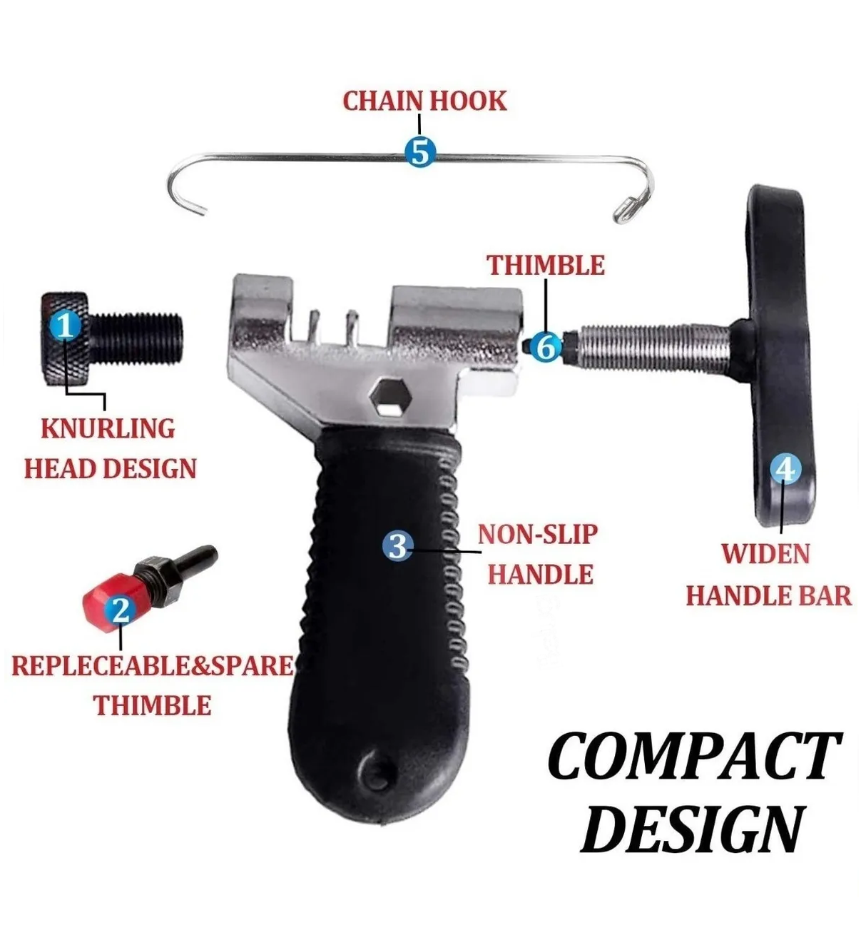 Kit Pinzas Cortador Extractor Belug De Pernos De Cadena Bicicleta Negro