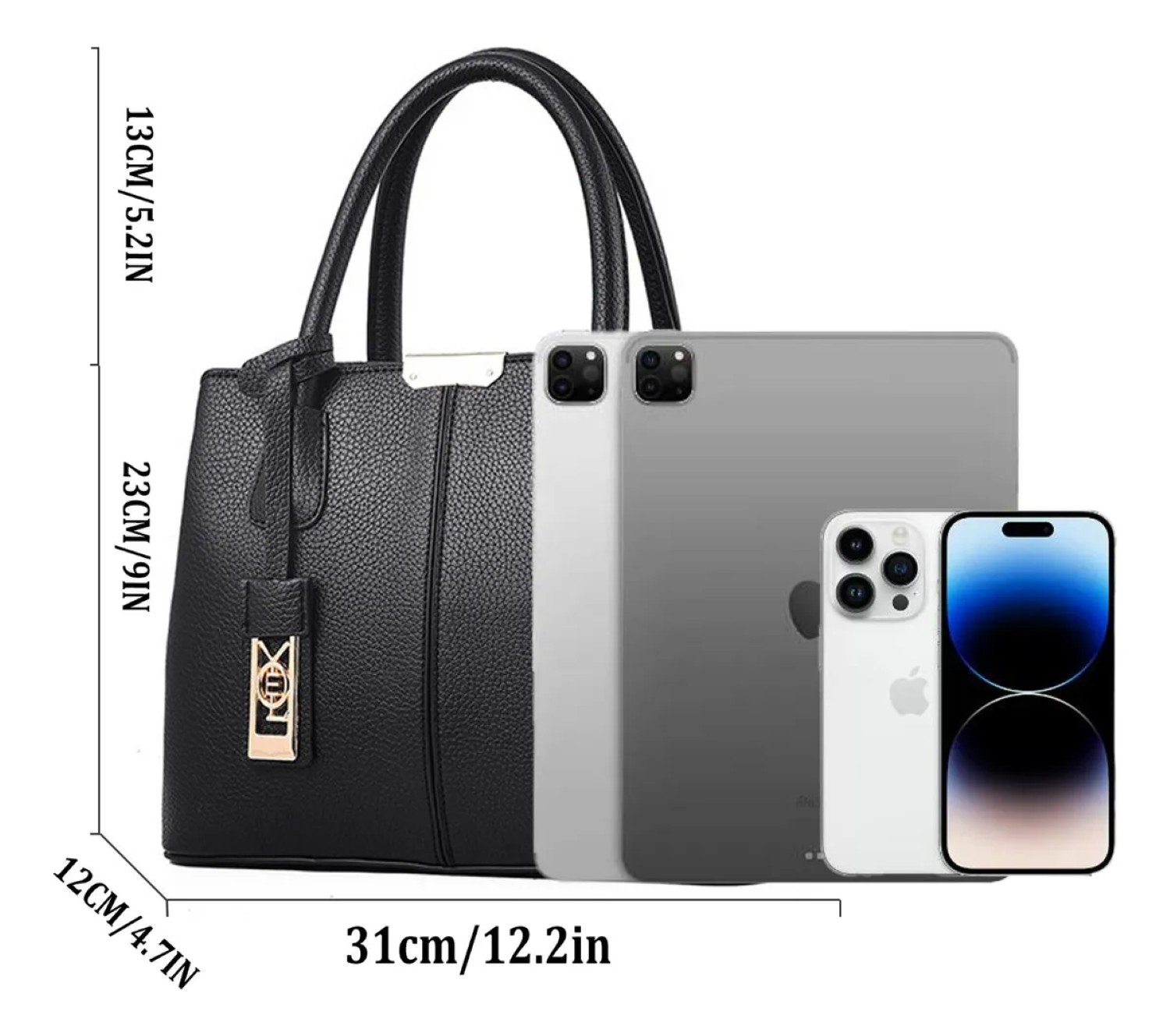 Moda Casual Gran Capacidad Bolsos Lady Tote Bag negra 
