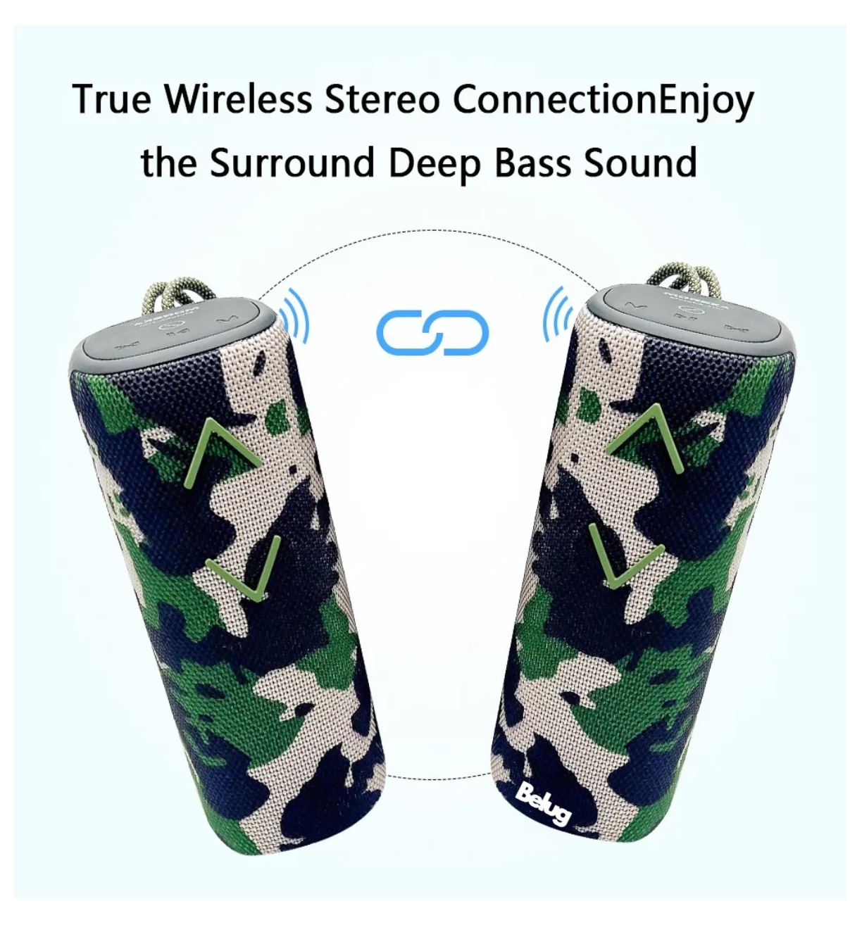 Bocina Bluetooth Portátil Belug Altavoz Recargables Militar