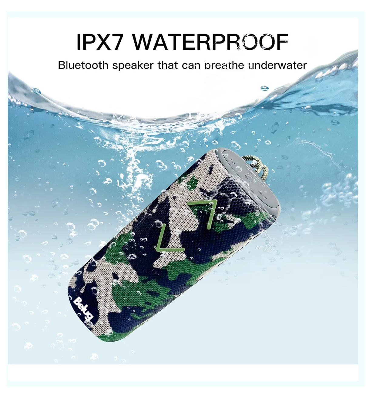 Bocina Bluetooth Portátil Belug Altavoz Recargables Militar