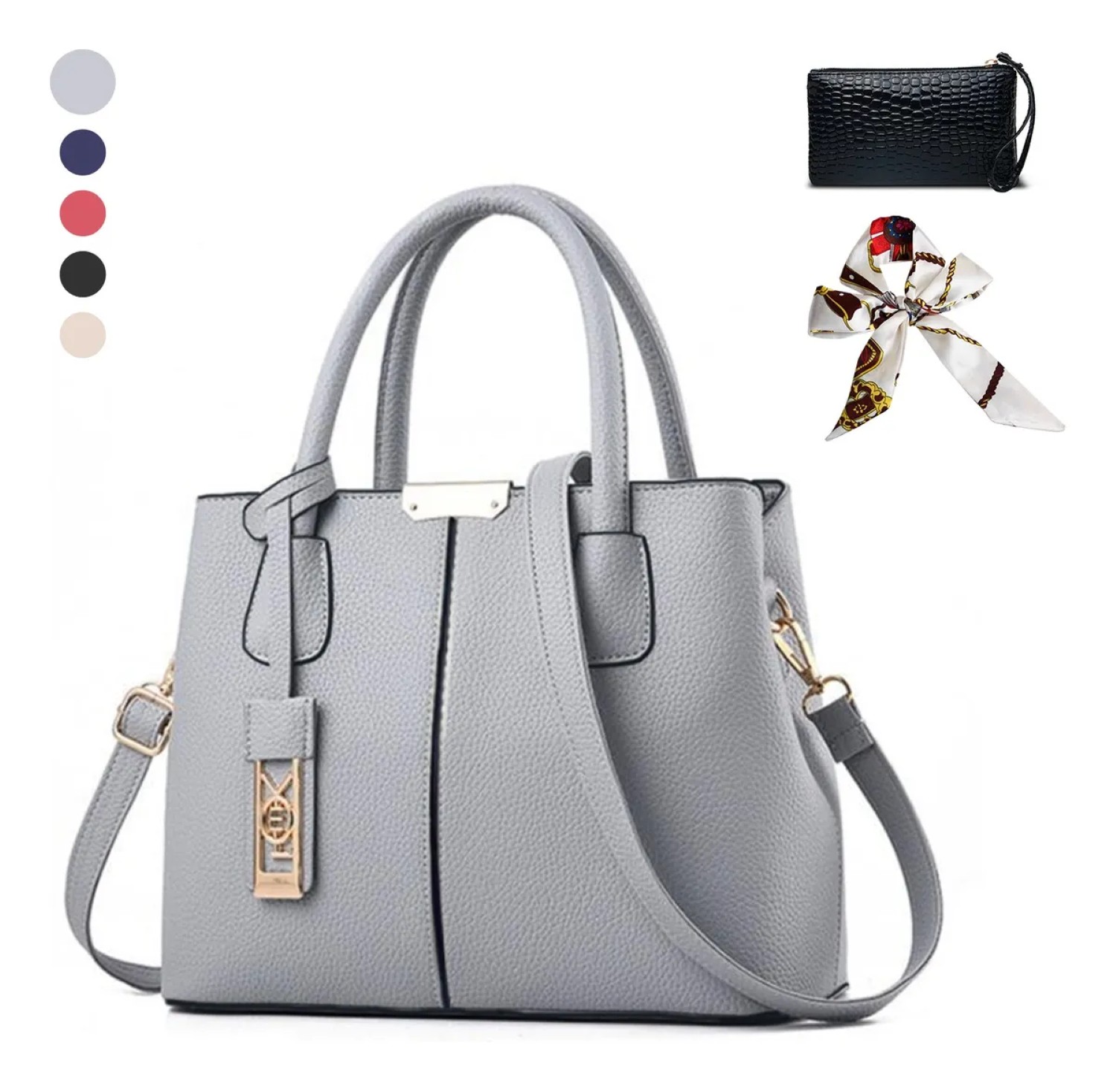 Moda Casual Gran Capacidad Bolsos Lady Tote Bag Gris 