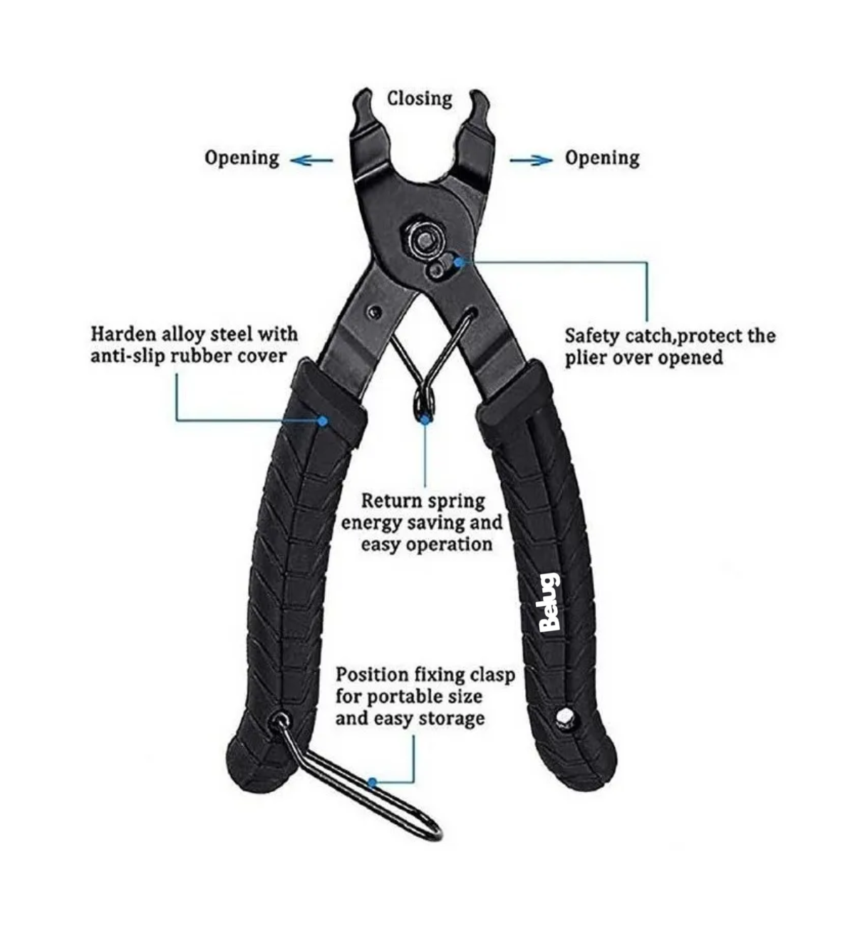 Kit Pinzas Cortador Extractor Belug De Pernos De Cadena Bicicleta Negro