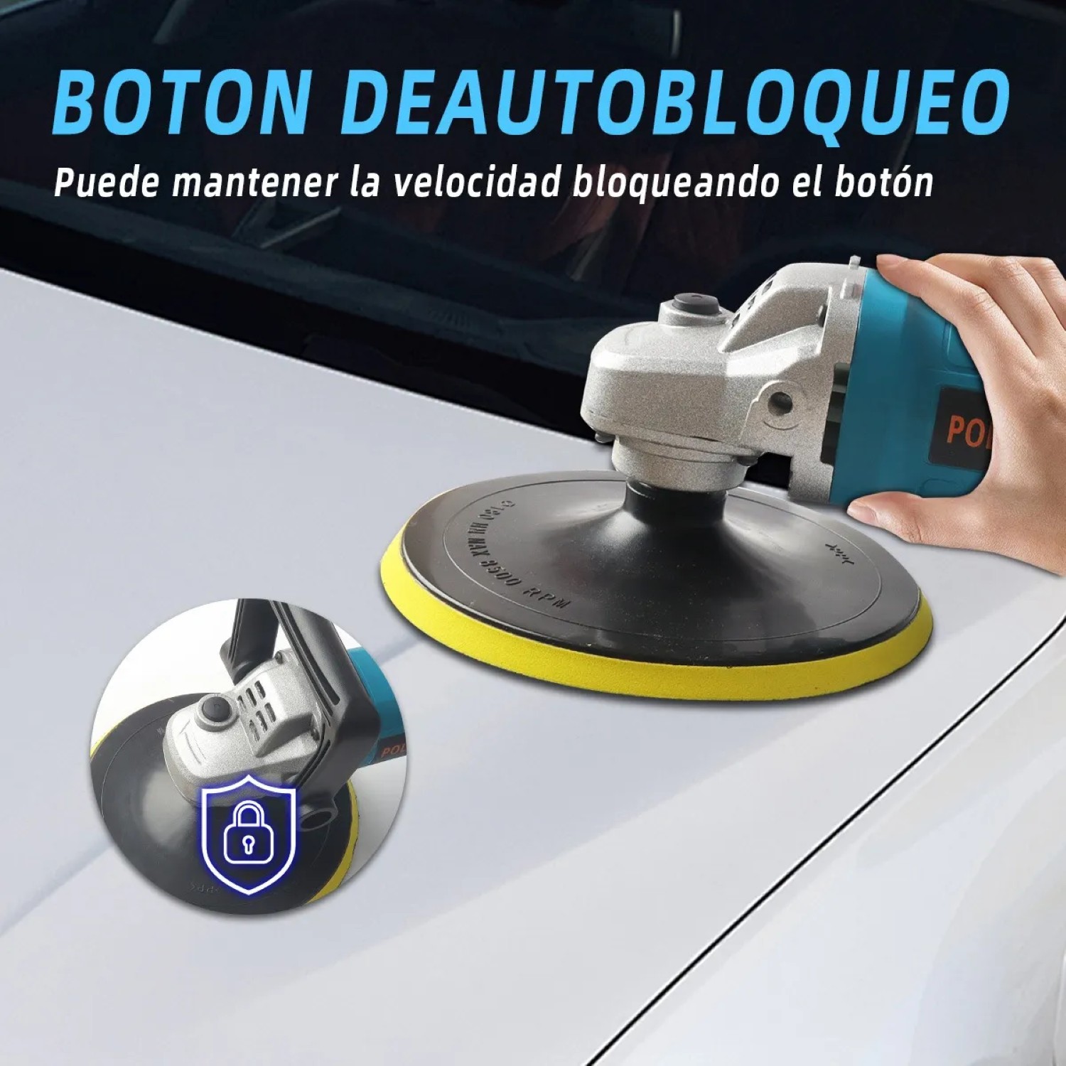 Pulidora Y Lijadora Profesional Para Autos VERDE CON PLATA