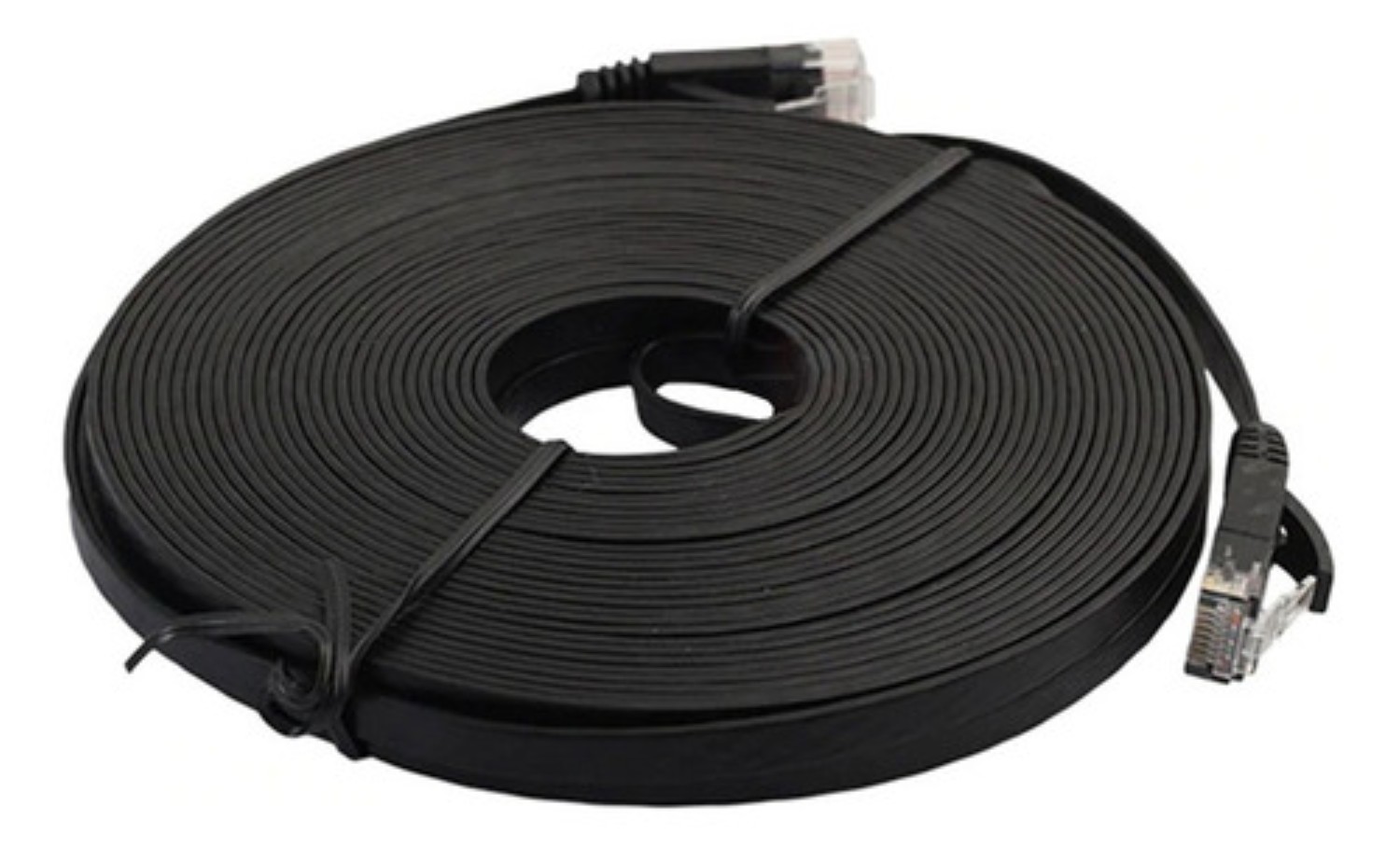 Cable Red Plano Categoria 6 Cat6 Rj45 Utp Ethernet 30 Metros NEGRO
