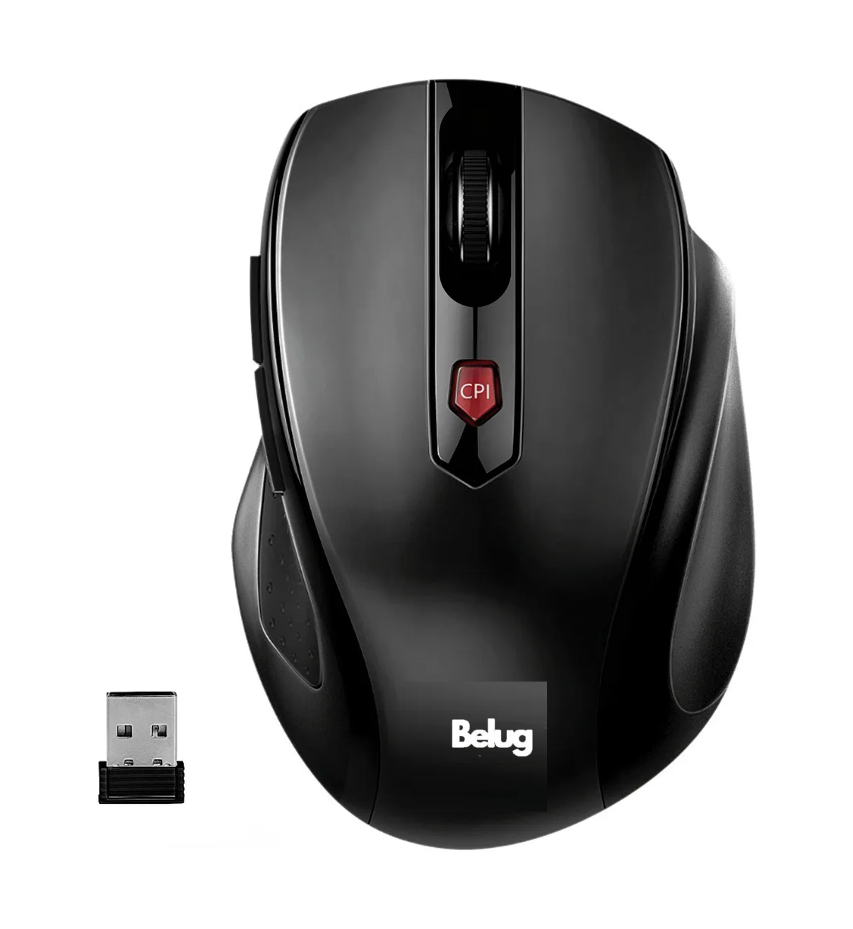 Mouse Inalámbrico 2.4GHz USB Belug 2400dpi 6 Botones Con Avance Y Retroceso Negro