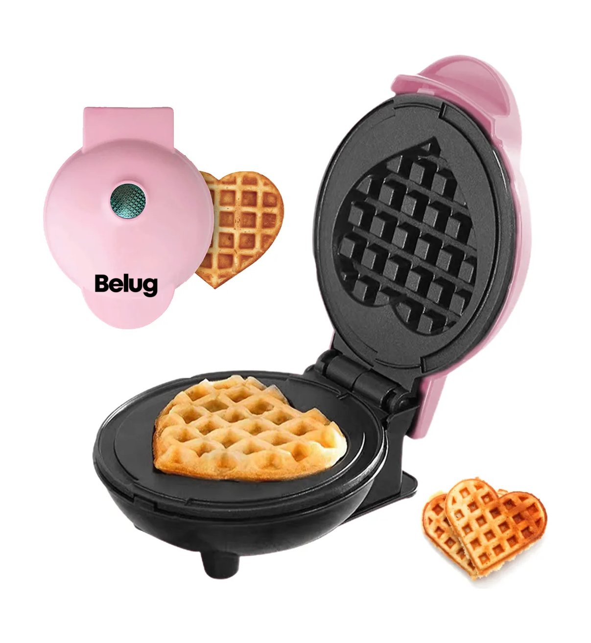 Máquina Para Hacer Belug Waffles Rosa