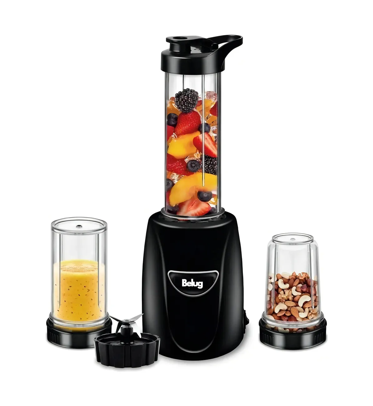 Licuadora Portátil Xl Belug 3 Vasos Sport Portatiles Negra