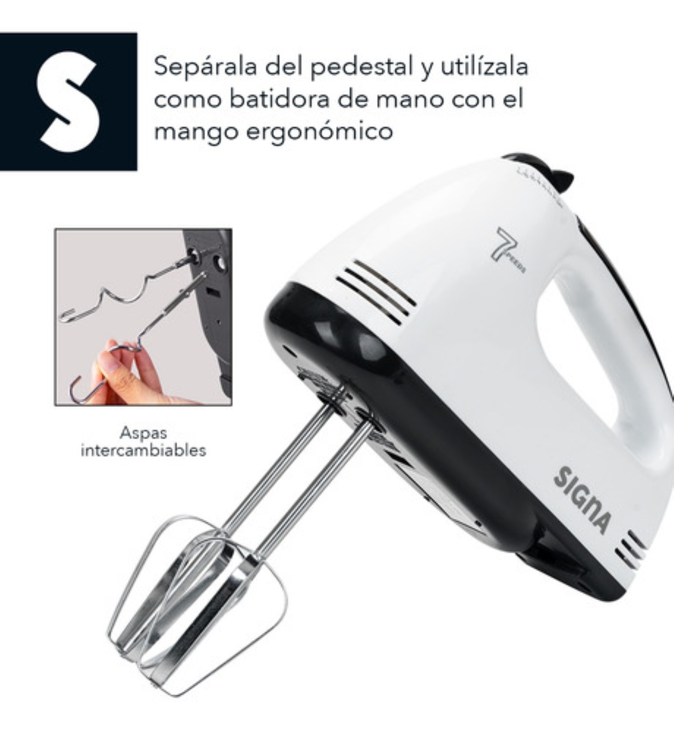 Batidora de pedestal gris 60 Hz 120 V Blanco Con Negro