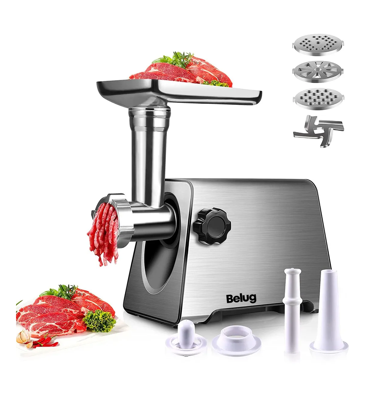 Picadora De Carne Eléctrica De Acero Inoxidable 2800w Belug