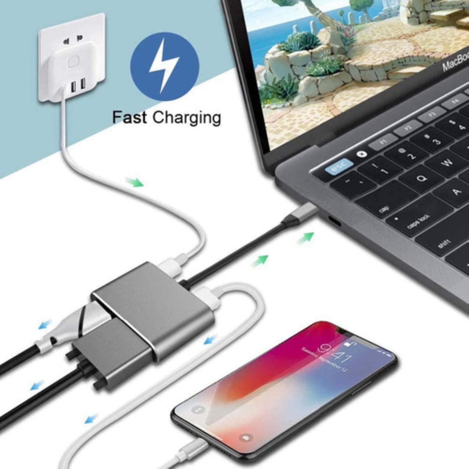 Adaptador Lightning A 4k Hdmi, Vga Para iPhone/iPad Plata