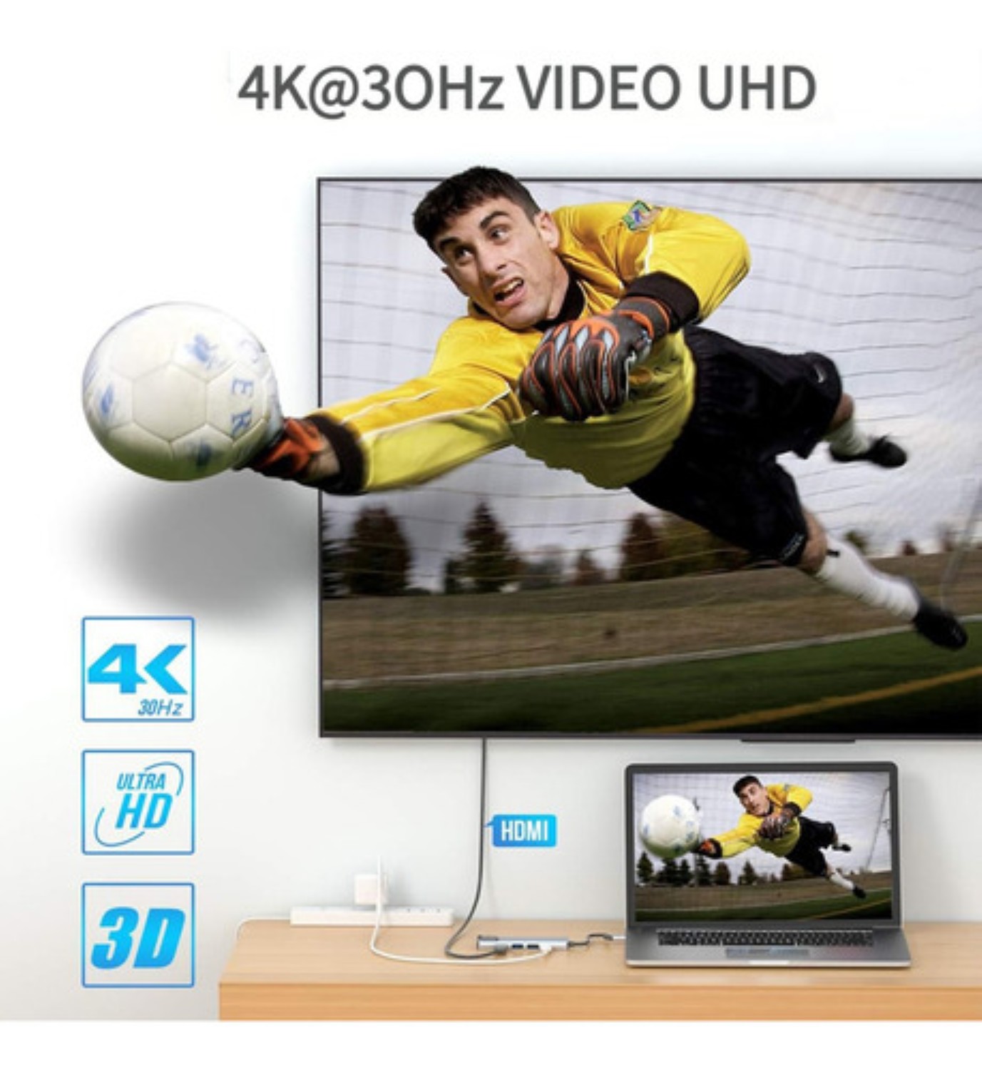 Tipo C Hub 5 En 1 Adaptador Usb C A Hdmi Con Ethernet Plata