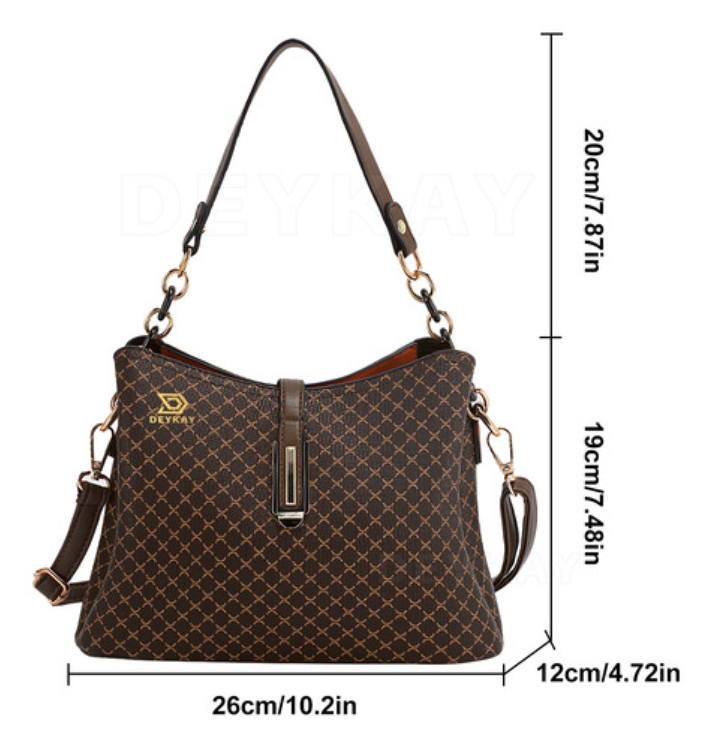 Bolso Para Mujer De Cuero Gran Bolsa De Hombro Coffee Colour