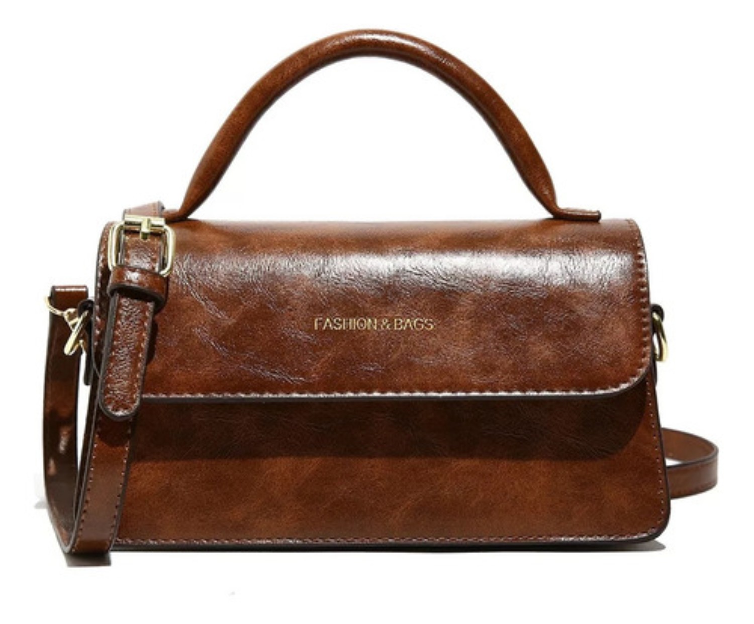 Bolsa Crossbody Pequeña De Hombro marron oscuro