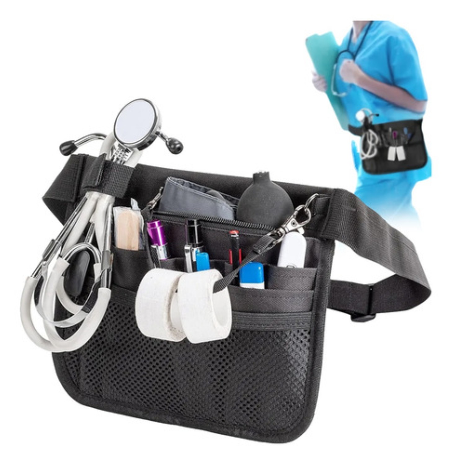 Riñonera Enfermera Doctora Medicina Moda Bolsas negro