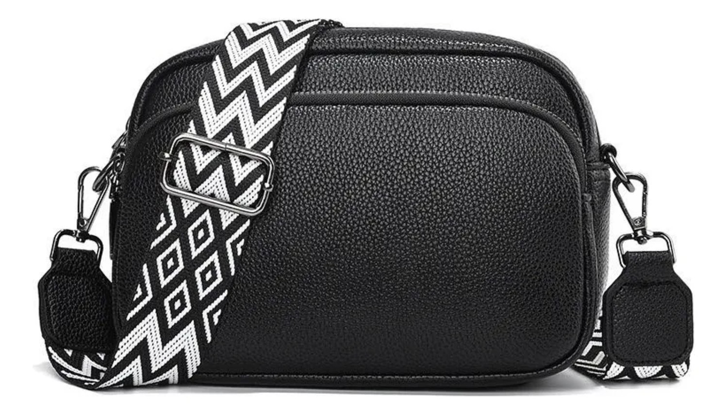 Mujer Bolso De Hombro Popular Con 2 Correas Para Hombros negrp correa negro blanco